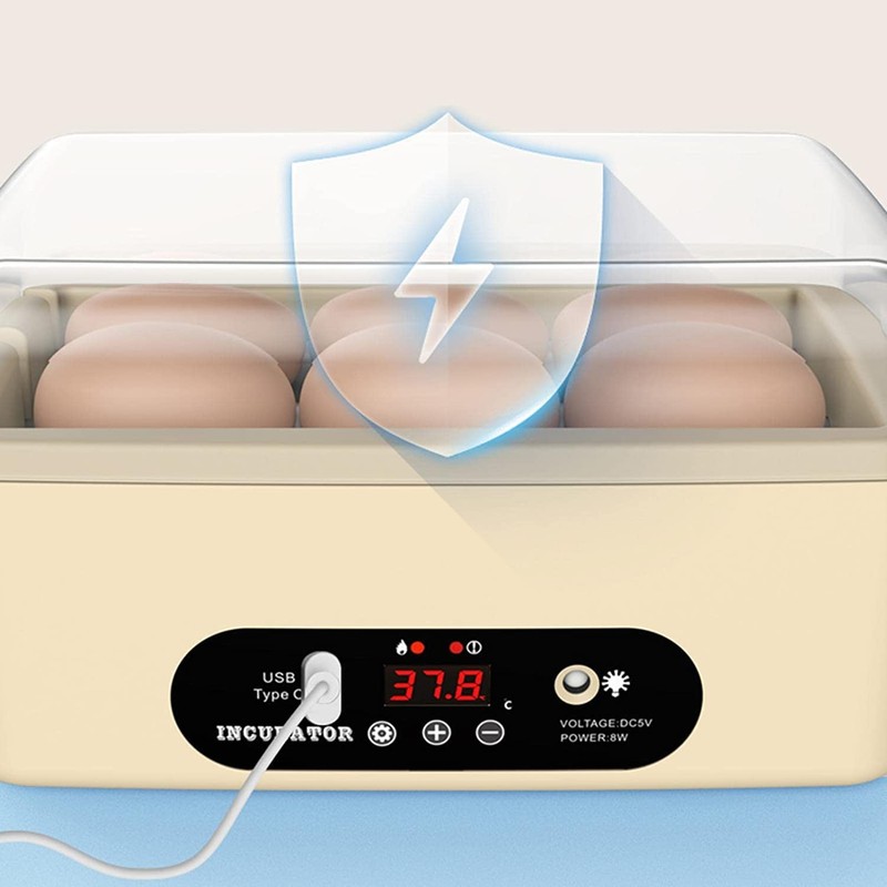 Chicken Egg Incubator, Automatic Egg Hatching Incubator, 4-6 Mini Digital