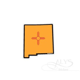New Mexico State map Flag Decals & Stickers