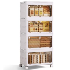 QudraKast 4-Tier Stackable Plastic Storage Bins - 37QT Stackable Storage Bins - Closet Organization and Storage, Suitable for Bedroom, Organization and Storage Boxes for Study, Toy Room, Office