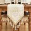 TOPLUXE Table Runner with Tassels, Jacquard Table Runner for Dining