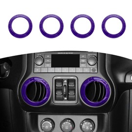 RT-TCZ for Jeep JK Air AC Vents Cover Trim Rings Purple for Jeep Wrangler JK JKU 2011-2017 Purple Interior Accessories 4pcs