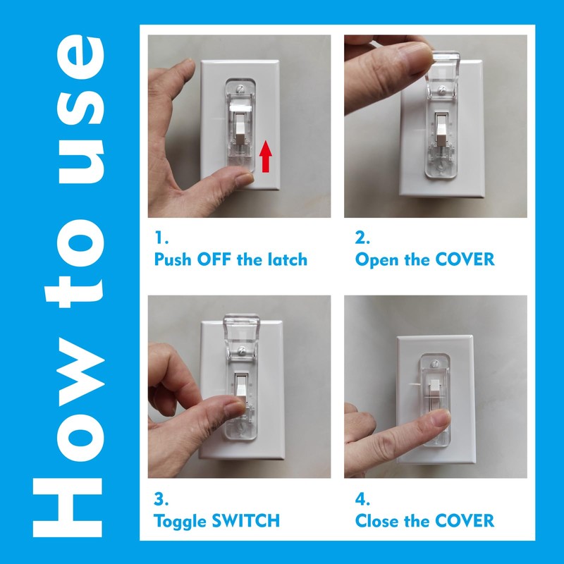 Light Switch Guard Cover, 4 ChildProof Wall Switch Guard Cover