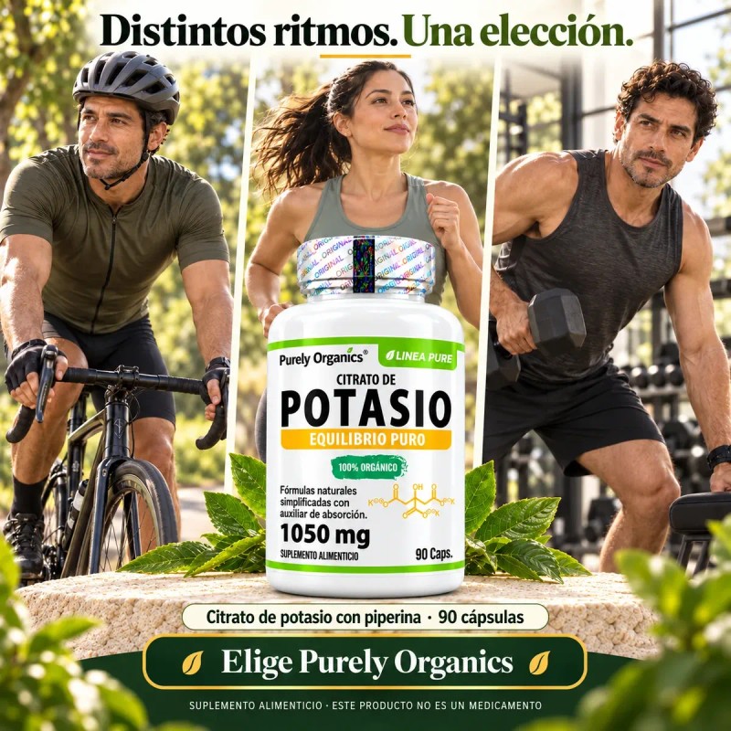 Potasio Citrato Orgánico 90 Caps - Purely Organics