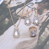 Atentuyi Gold Brides Wedding Earring and Necklace Set Ring Jewellery