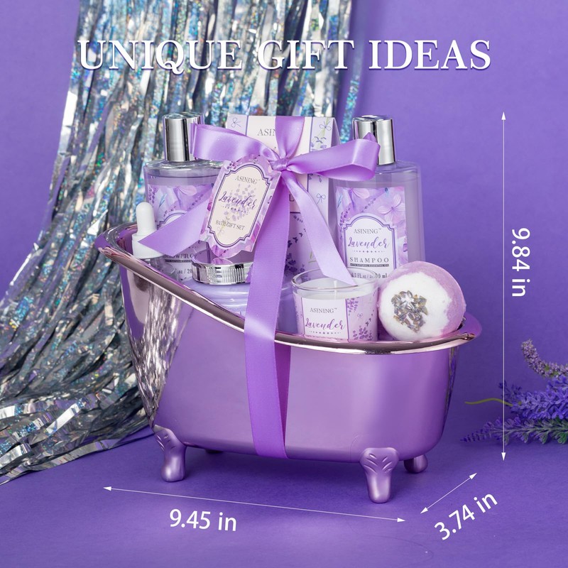 9Pcs Moisturizing Lavender Spa Bath Gifts Set - Spa Gift