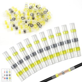 Mbsomnus Pack of 40 Solder Connectors, Heat Shrink Connectors, AWG12-10 Cable Connectors, Waterproof Solder Connectors, Heat Shrink Tube, Insulated Crimp Connector, Butt Connector for Automotive,