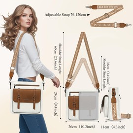 RAINSMORE Crossbody Bag for Women, Waterproof Leather Crossbody Purses Lightweight Handbags Shoulder Bag Travel Purse