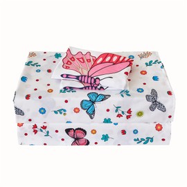 RYNGHIPY Girls Bed Sheets Twin: Butterfly Sheets Set for Girls Kids Bedsheets Deep Pocket 100% Microfiber Print Sheet Pillowcase Sets (Multicolor,Twin)