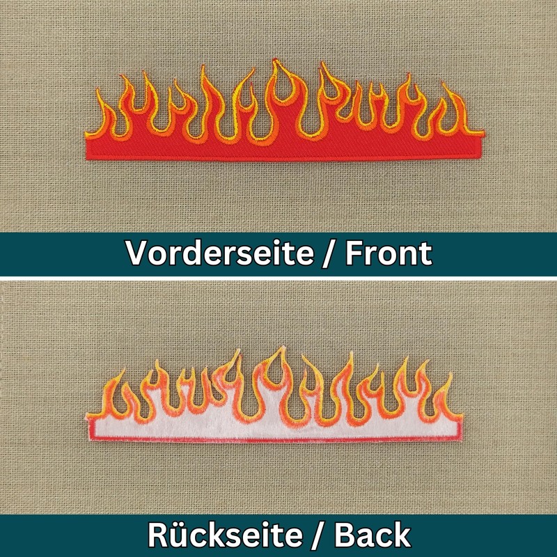 Fire Flames Patch for Iron-On or Sew On Iron-On Patch