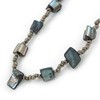 Avalaya Long Slate Black Shell Nugget, Grey Glass Bead Single