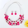 Aenu Multi-Strand Shell Beaded Statement Necklace and Earrings for Women