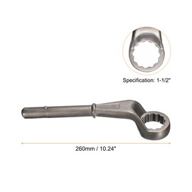 HARFINGTON Offset Box End Tubular Handle Wrench 1-1/2" CR-V 12 Point Offset Single End Torx Wrench High Neck Tubular Box Wrenches for Tightening Remove Screws and Fasteners, Silver Gray