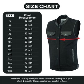 ROUTE 66 HIGHWAY LEATHER Biker Denim Club Style Anarchy Vest (as1, alpha, l, regular, regular)