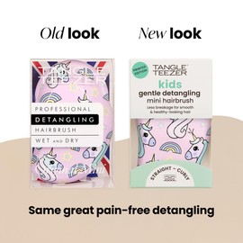 Tangle Teezer Original Detangler Brush, Dry & Wet Travel Size Mini Hair Brush, for Kids & All Hair Types, Unicorn Magic