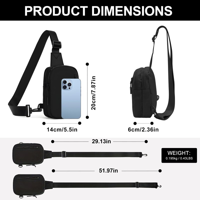 Long Keeper Small Sling Bag Women Sport Compact Crossbody Chest