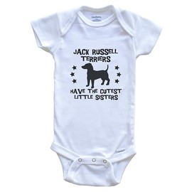 Jack Russell Terriers Have The Cutest Little Sisters Funny Jack Russell Terrier Baby Bodysuit, 18 Months White