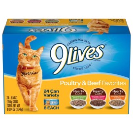 Unbranded Poultry and Beef Favorites Variety Pack Wet Cat Food, 5.5-Ounce Can, 24 Count