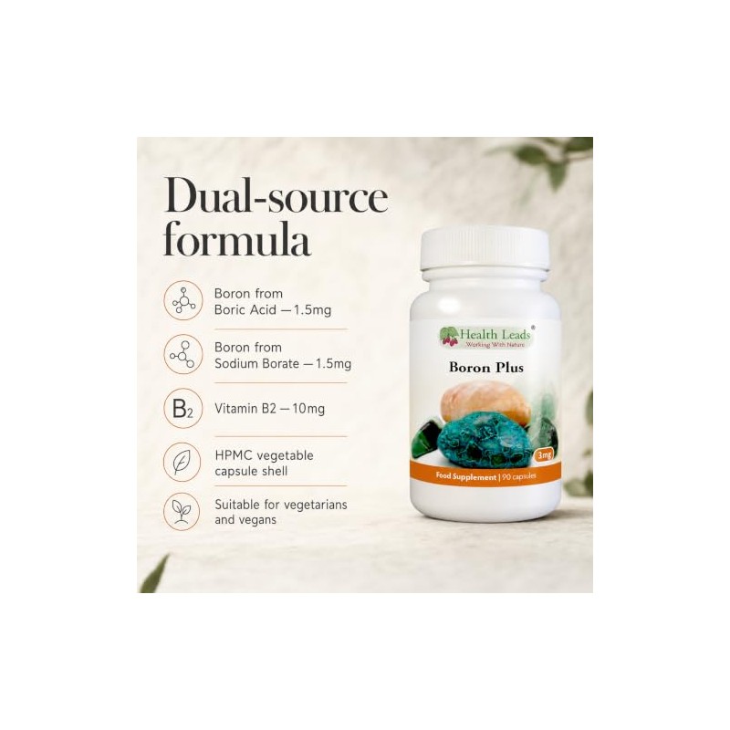 Dual-Source Boron 3mg with Vitamin B2 | Health Leads