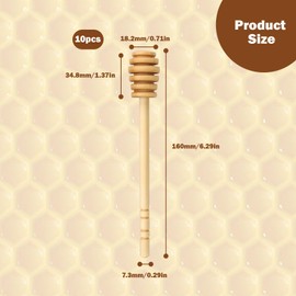 FINELYCR Pack of 10 Wooden Honey Spoons, 16 cm Honey Spoons, Honey Spoon, Safe and Odourless, for Weddings, Birthdays, Baby Showers, Christmas Parties