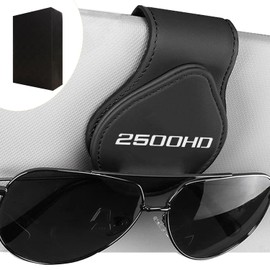 ABSWER Sunglasses Holder for Car Sun Visor Magnetic Leather Glasses Sunglass Clip Eyeglasses Mount for Car Accessories Compatible with Silverado 2500HD