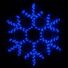 Wintergreen Lighting LED Hanging Snowflake Decorations – Christmas Decoration (12, Blue Lights)