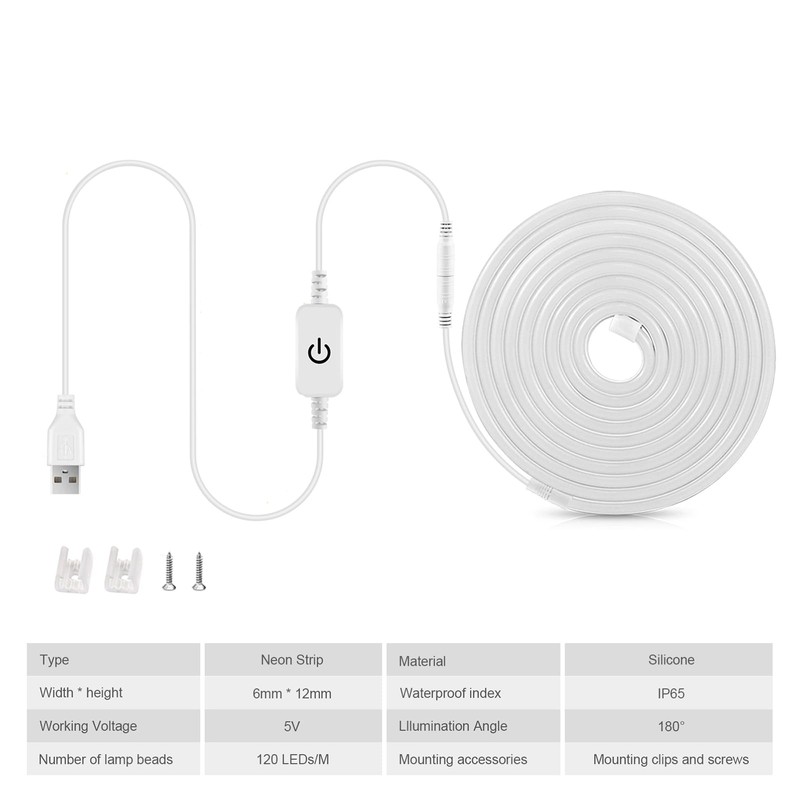 LRGBST 2 m Warm White LED Strip, IP65 Waterproof 3000