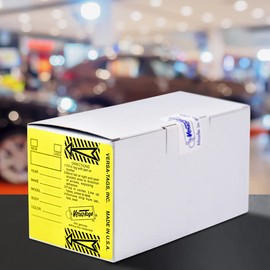 Yellow 2-Pack - Genuine Versa-tag Key Tags, Self-protecting (2 Boxes) (250 Tags Per Box with Metal Rings)