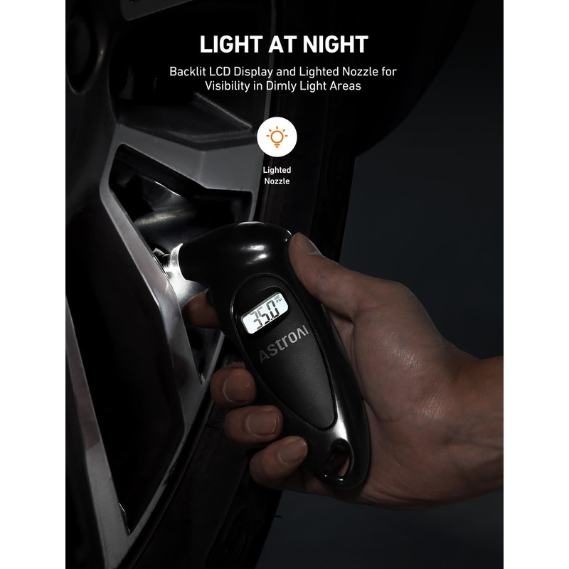 Astroai Digital Tire Pressure Gauge With Replaceable Aaa Batteries, 15