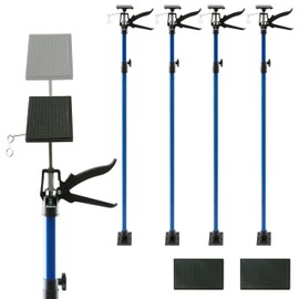 Goldshire 4 Pack Adjustable Support Pole, Construction Rods for Cabinet Jacks Cargo Bars Drywalls, Telescoping Support Poles Range from 49'' to 114''