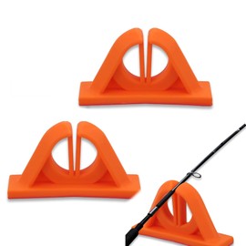 Fokmuaex 2pcs Wall Mount Fishing Rod Holder - No Drilling Required & Space-Saving Fishing Pole Holders for Garage, Boat & Fish Storage