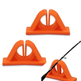 Fokmuaex 2pcs Wall Mount Fishing Rod Holder - No Drilling Required & Space-Saving Fishing Pole Holders for Garage, Boat & Fish Storage