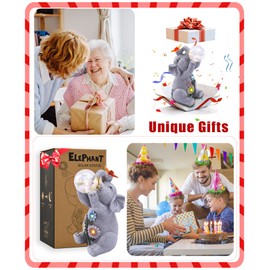 Yeomoo Elephant Figures with Solar Bubbles Decoration for Outdoor Use - Elephant Decoration with Butterflies Garden Decoration Funny Elephant Gift for Women Mum Men Birthday Solar Decoration for