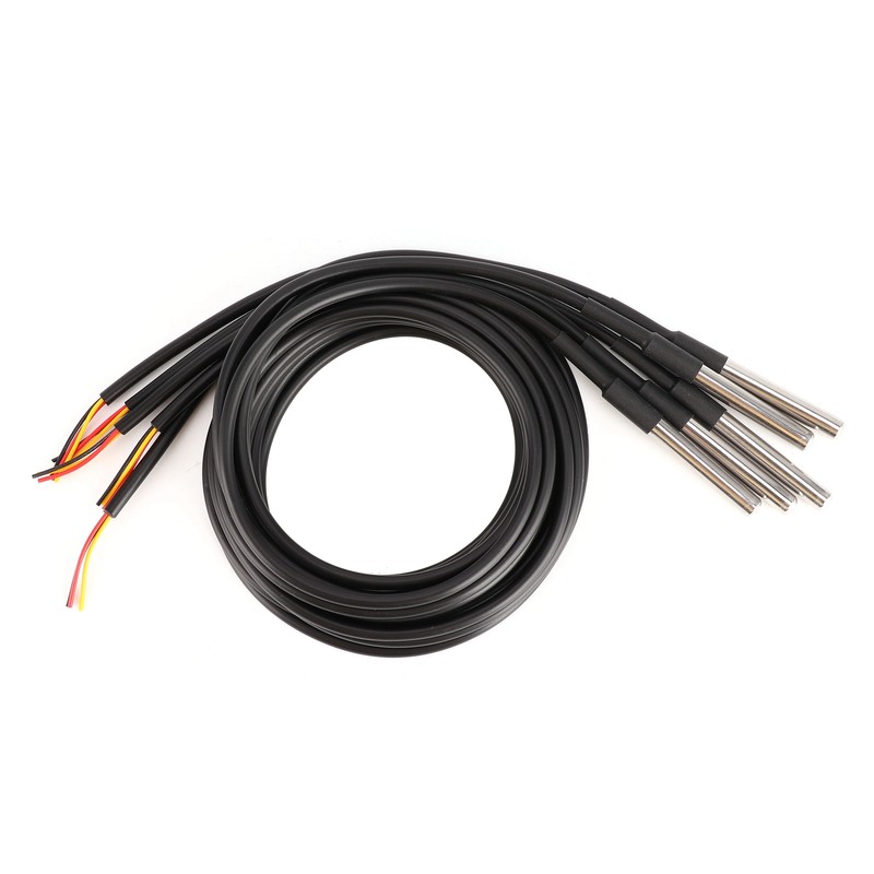 5Pcs Temperature Probe Sensor Stainless Steel Waterproof Cable Thermometer