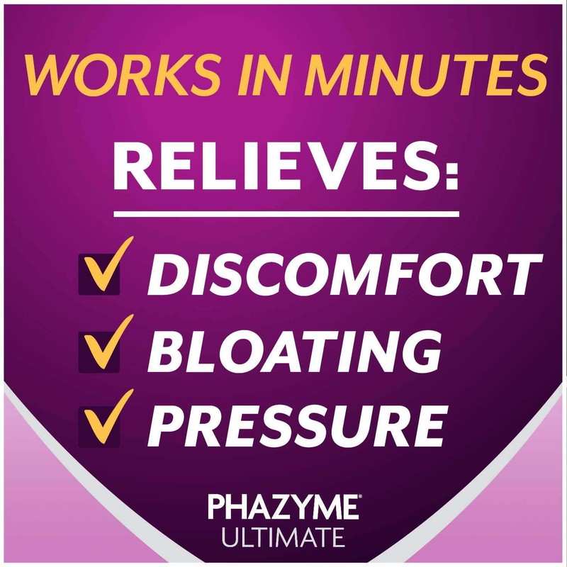 Phazyme Ultimate Gas & Bloating Relief Simethicone 500mg, Anti-Gas, 20