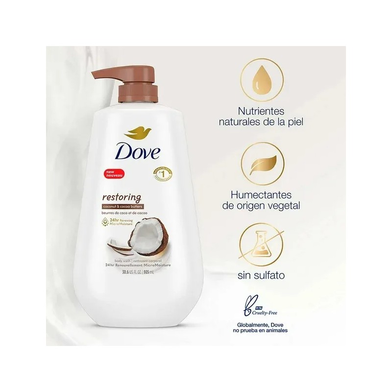 Jabón Líquido Corporal Dove Coco Cocoa 905 Ml