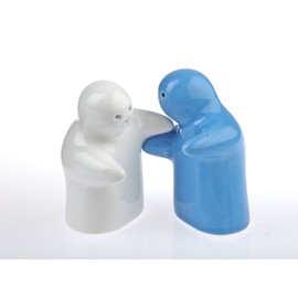 By-Bers Salt and Pepper Spirits, in Light Blue/White, Probably the Sweetest Salt Shaker in the World