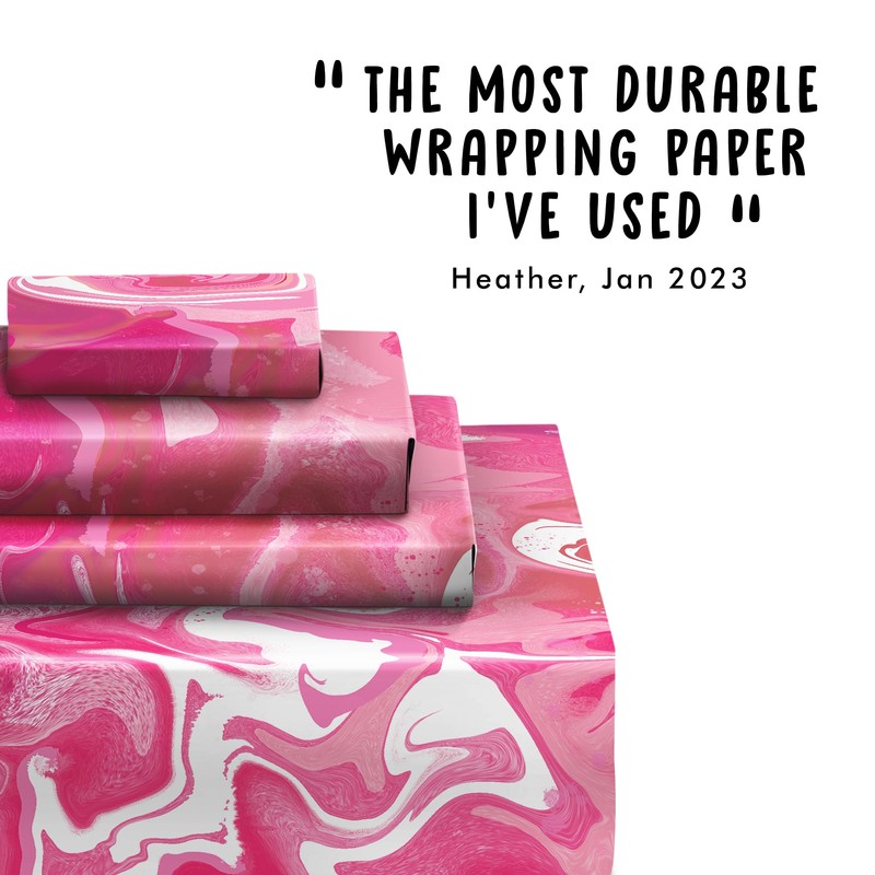 Central 23 - Pink Marble Wrapping Paper - 6 Birthday