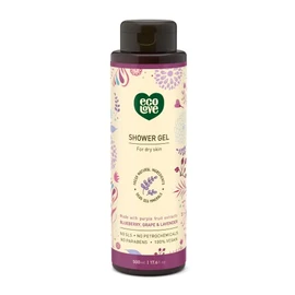 100% Vegan Shower Gel Body Wash by ecoLove | 17.6 oz. | Organic blueberry, grape & lavender For dry skin