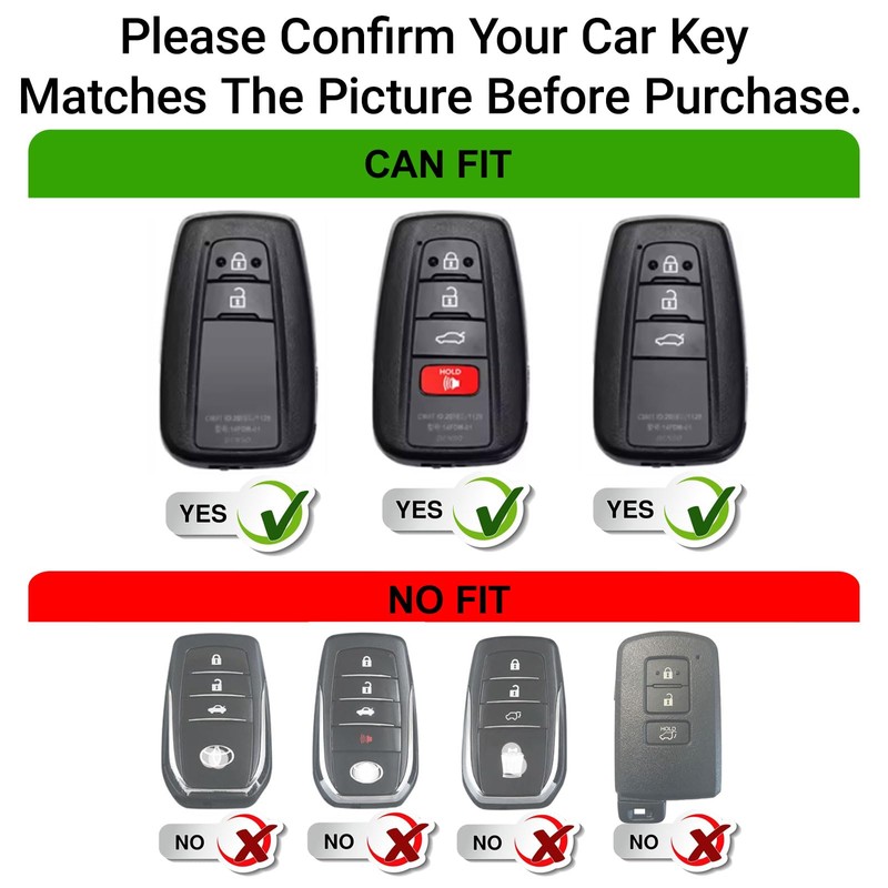 Binuiakl8y Leather Key Fob Cover for Toyota Camry RAV4 Highlander