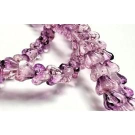 Czech Bead, 50 Ultra Amethyst Czech Glass 6x4mm Baby Bell Cone Flower with 0.8mm Hole