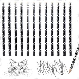 Qunkun HB Pencils, Pack of 24 Football Pencils, Wooden Pencils with Eraser, Children's Writing Pens for Home, School, Office, Stationery, Party Favours