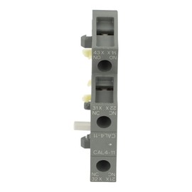 ABB AUXILIARY CONTACT BLOCK, SIDE MOUNTED, 2 CONTACTS, 2 POLES, 2 POSITIONS, GRAY, PLASTIC, SCREW CONNECTOR, PANEL MOUNT
