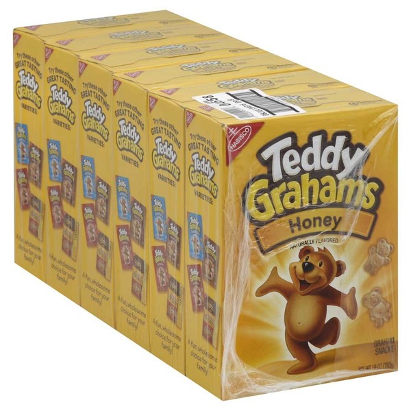 Teddy Grahams Snacks, Honey, 10-Ounce Boxes (Pack of 6)