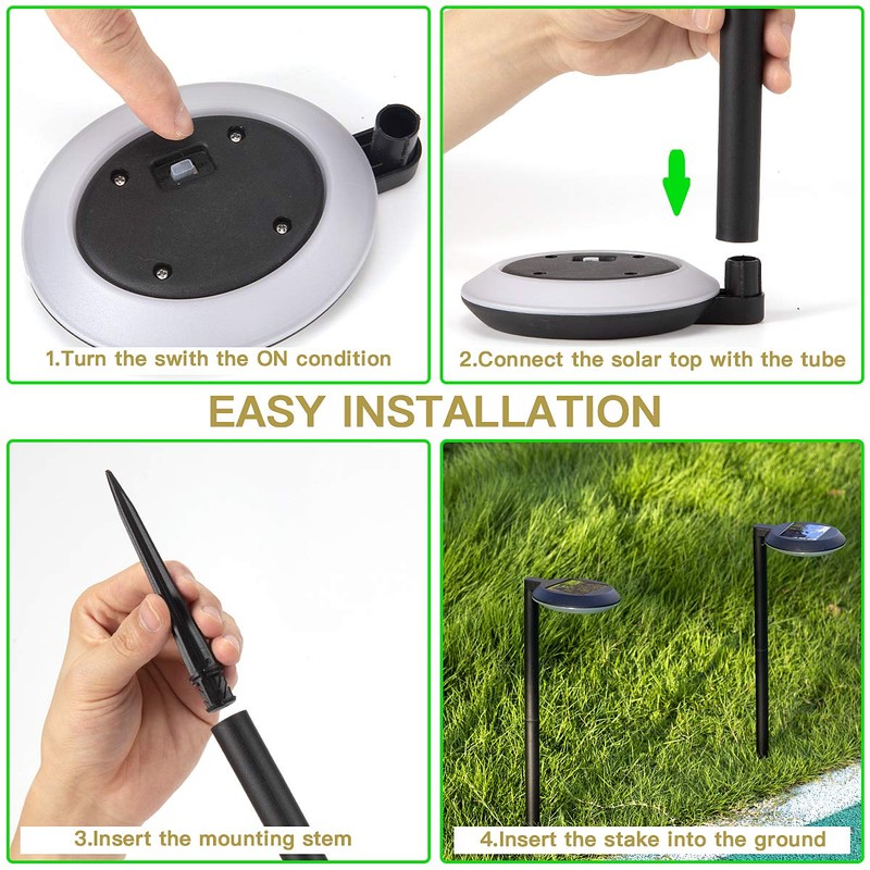 kinna Outdoor Solar Path Lights Waterproof Landscape Pathway Light with