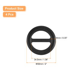 uxcell 4 Pcs T-Shirt Clips, 50mm Wood Scarf Ring Clip Round Tie Circle Clip Buckle Fashion Clothes Corner Knotted Button for Women's Silk Clothing Decoration, Black