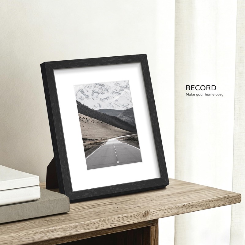 Picrit 8x10 Solid Wood Frame Set of 2, Black Wood
