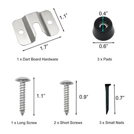 Qancekoo Portable Dartboard Mounting Bracket Kit, Includes Screws, Nails and Stabilisers Dart Board Hanging Kit Dart Board Hardware Wall Bracket for Hanging Dartboard