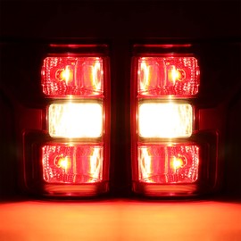 HECASA Tail Light Pair Compatible with 2018-2020 Ford F-150 Taillights Left & Right Replacement for JL3Z-13405-H JL3Z-13404-H Red Lens & Chrome Housing Plastic