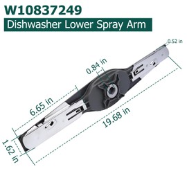 W10837249 Dishwasher Lower Spray Arm Replacement for Whirlpool, KitchenAid, Maytag, Amana, Inglis Replaces AP5988717, W10629546, PS11727921, W10838302