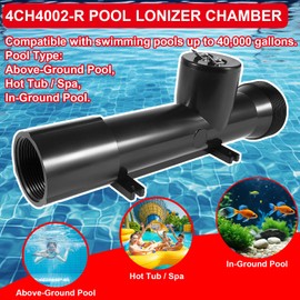 YCCOREE 4CH4002-R Pool Ionizer Chamber and 460304 Ionizer Transformer Charging Cord Adapter with Transformer Replacement for Hybrid Pool Treatment System,Swimming Pool Cleaner